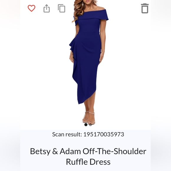 Betsy & Adam Dresses & Skirts - Betsy &Adam off -the shoulder ruffle dress